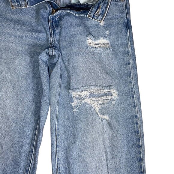 Free People Levis Premium Womens Baggy Dad Jeans Light Blue Distressed Size 24 - Picture 6 of 9